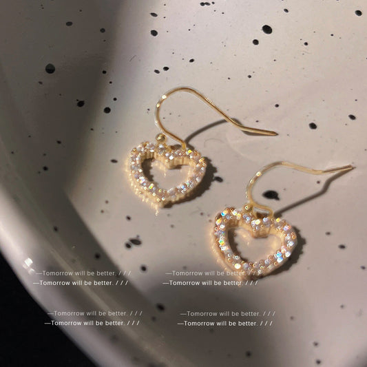 A廠 日韓款 微鑲鋯石愛心 銅鍍14k銀針耳環 批發 折扣@洽客服 25.10.W5「C-584」