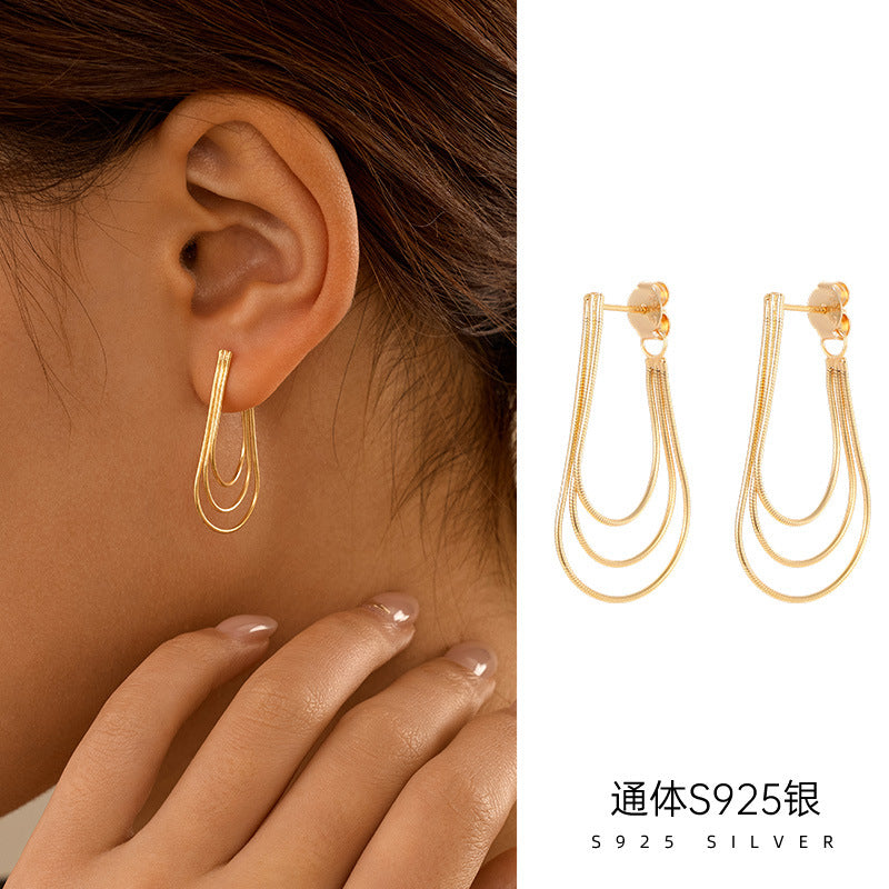 C廠 流蘇S925純銀鍍金耳環批發 折扣@洽客服 26.07.W4「ES3838」