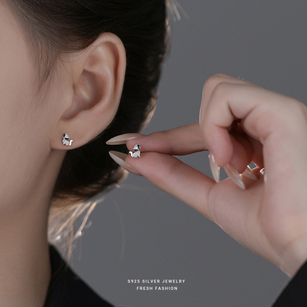 C廠 韓國韓版甜酷風狐狸S925純銀耳環 批發 折扣@洽客服 25.12.W1「E5843」