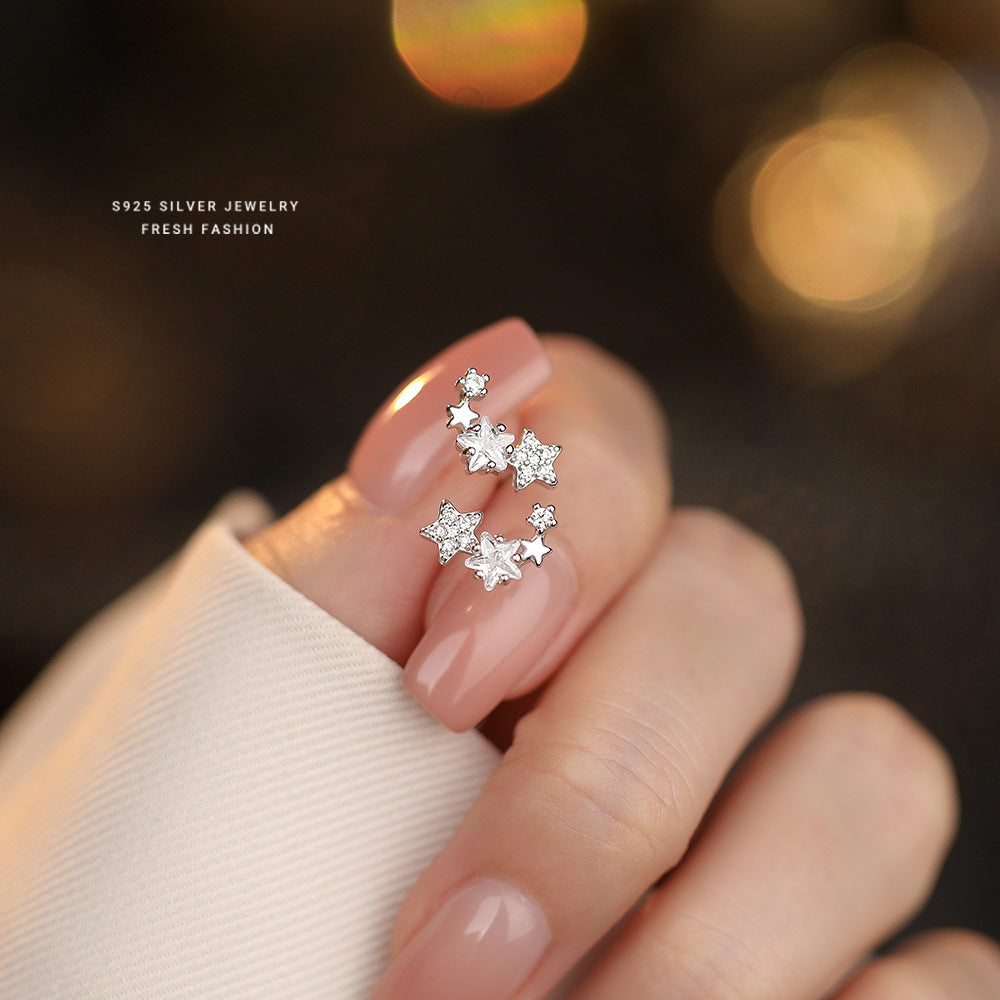 C廠 韓國韓版微笑星星S925純銀耳環 批發 折扣@洽客服 25.11.W1「E5727」