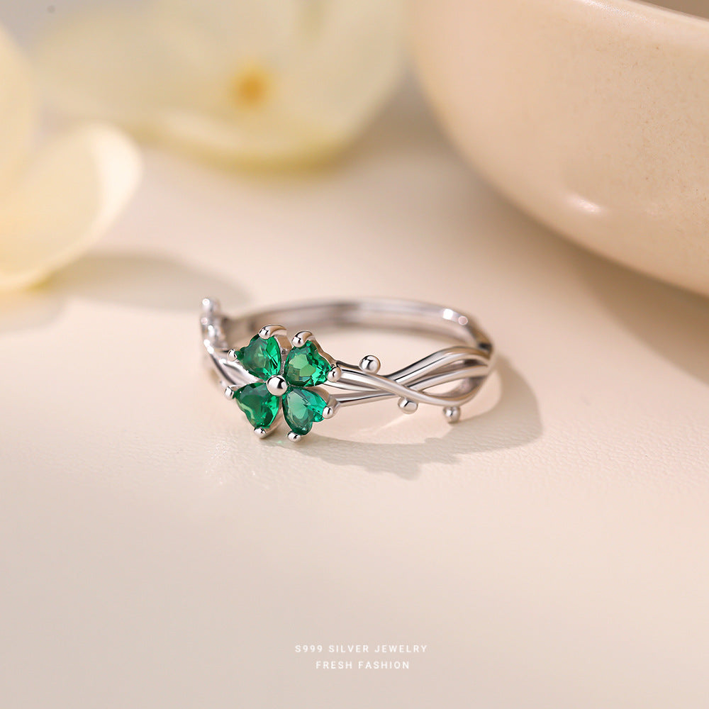 C廠 韓國韓版森系四葉草S999純銀戒指 批發 折扣@洽客服 24.11.W2「K2062」