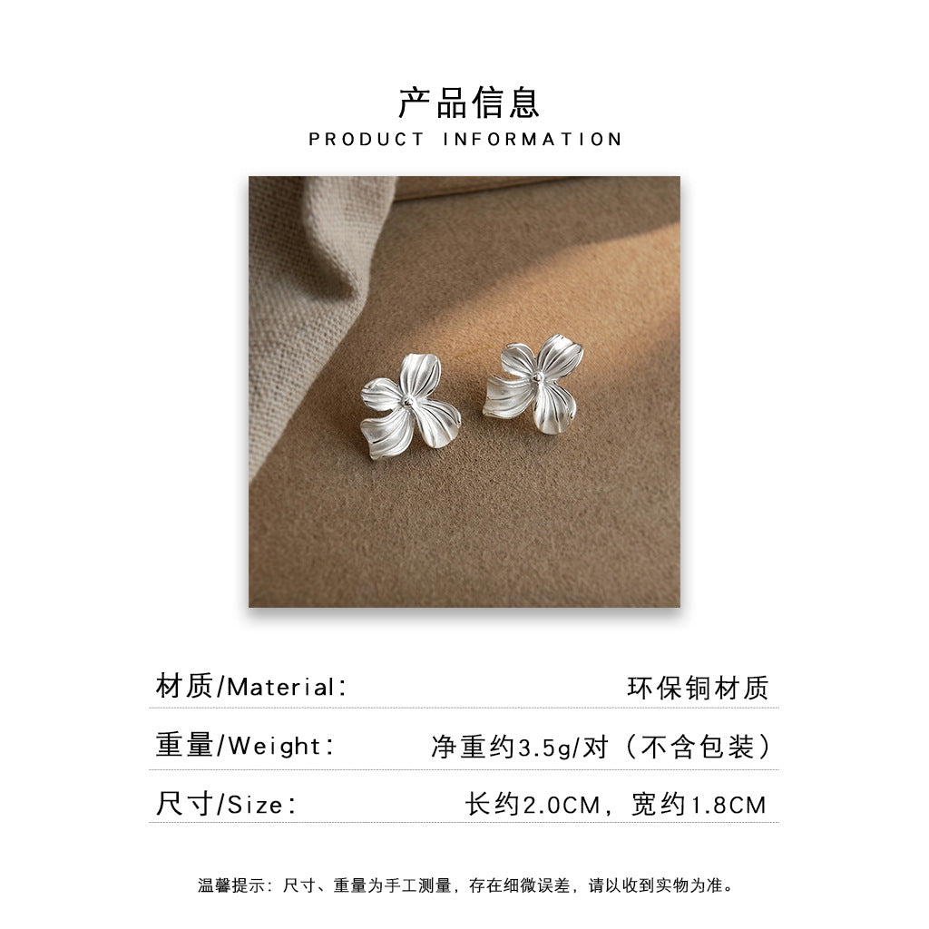 A廠 韓系霧面滴釉花朵銀針耳環批發 折扣@洽客服 26.10.W4「7859」