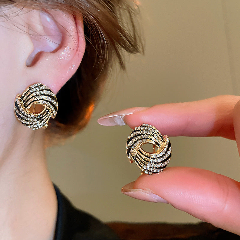 A2廠 韓國韓版復古鑲鑽不規則幾何形銀針耳環 批發 折扣@洽客服 25.11.W1「WE1887」