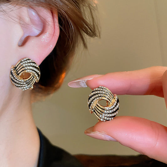 A2廠 韓國韓版復古鑲鑽不規則幾何形銀針耳環 批發 折扣@洽客服 25.11.W1「WE1887」