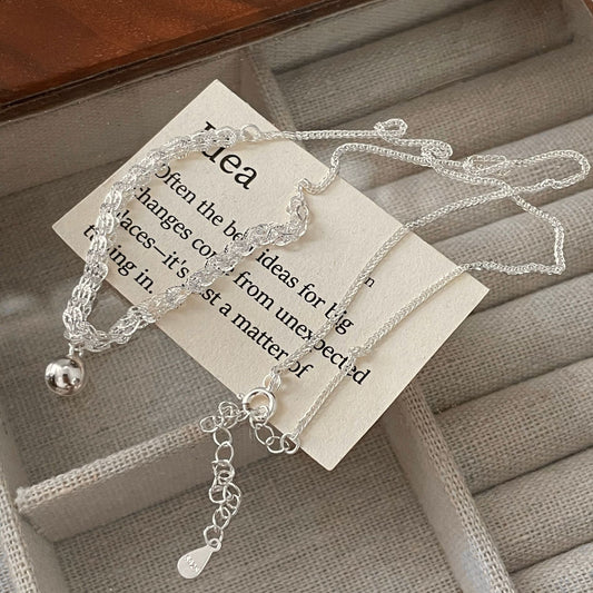 C2廠 韓系限量款簡約閃光S925純銀項鏈批發 折扣@洽客服 26.03.W3「SN3497」