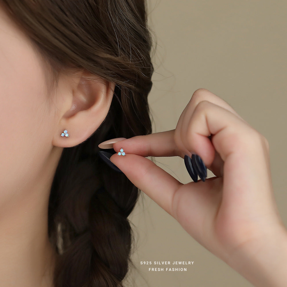 C廠 韓國韓版炫彩三瓣花S925純銀耳環 批發 折扣@洽客服 24.11.W2「E5769」