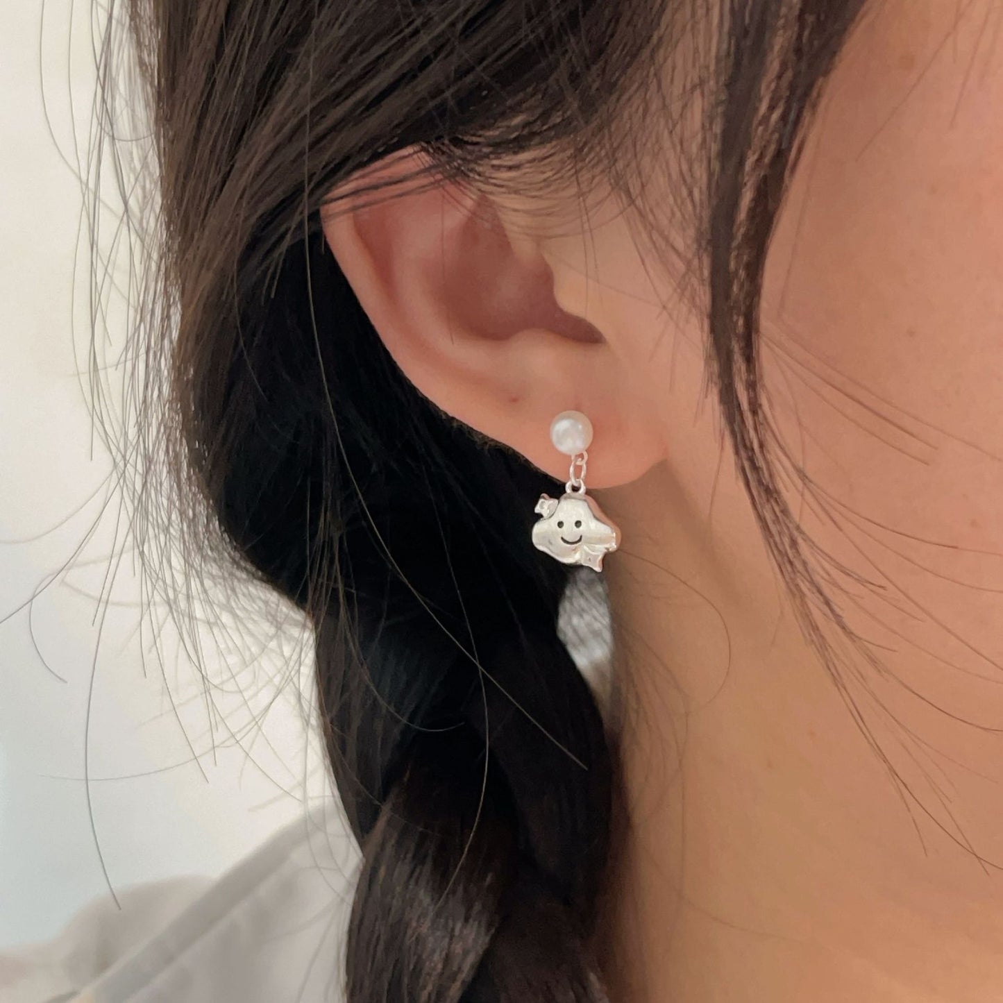 C3廠 韓國韓版可愛珍珠雲朵S925純銀耳環 批發 折扣@洽客服 25.11.W1「hes416」