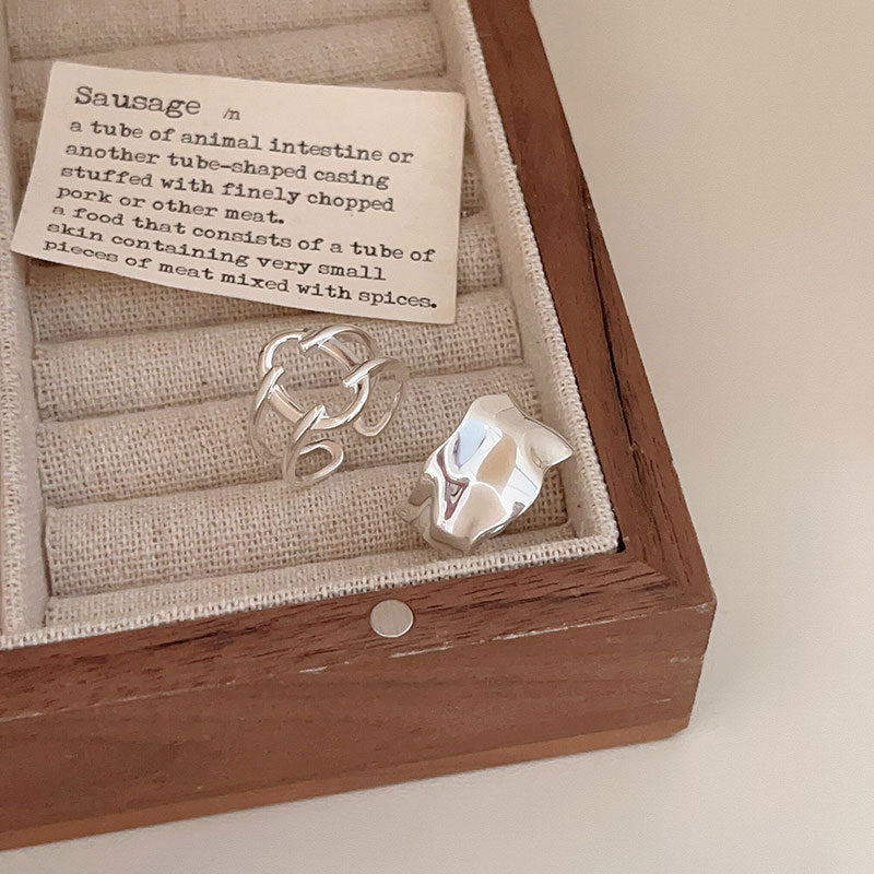 C3廠 韓國韓版幾何線條開口S925純銀戒指批發 折扣@洽客服 25.03.W2「HJZ012」