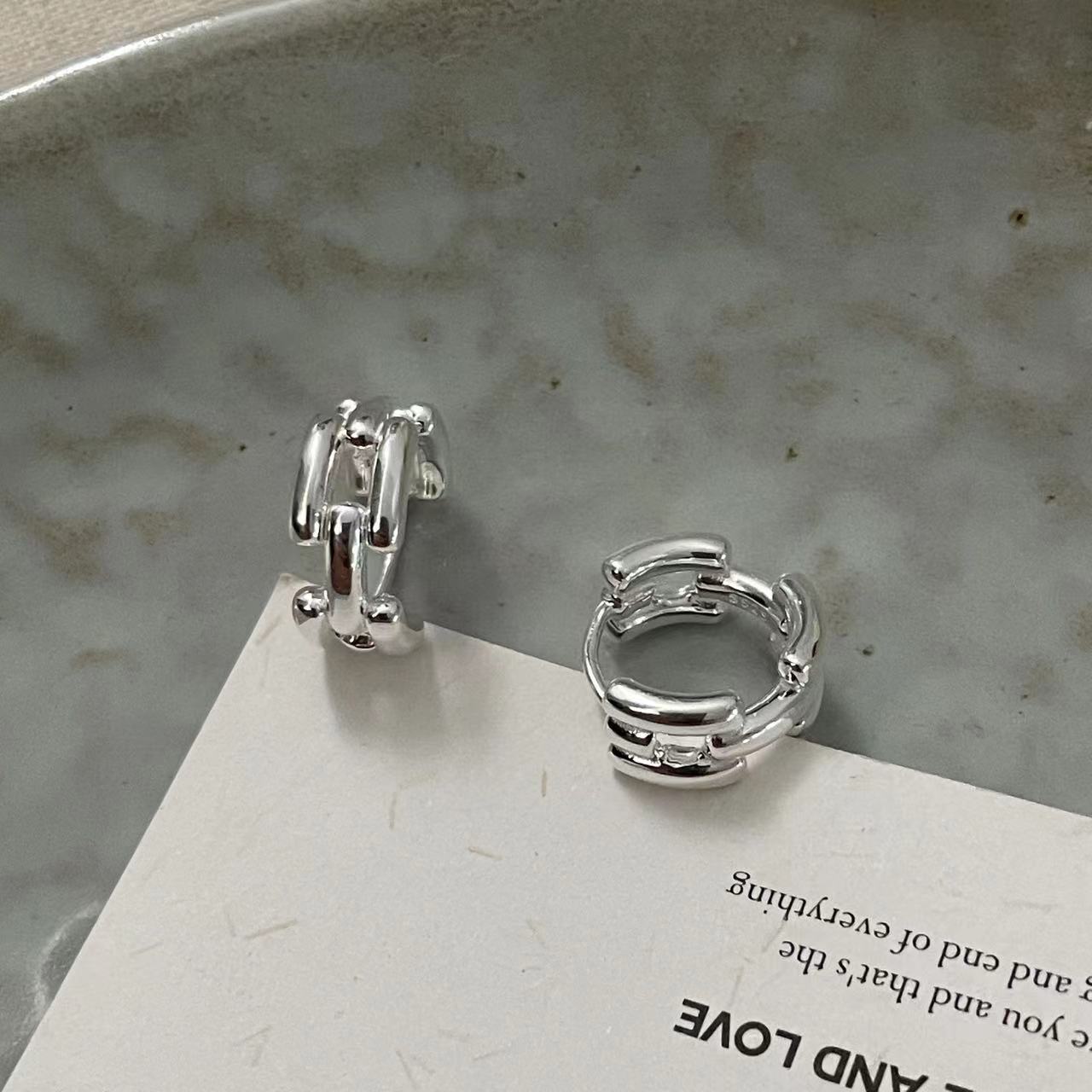 C2廠 韓國韓版幾何交錯線條S925純銀耳環 批發 折扣@洽客服 25.10.W5「SE2500」