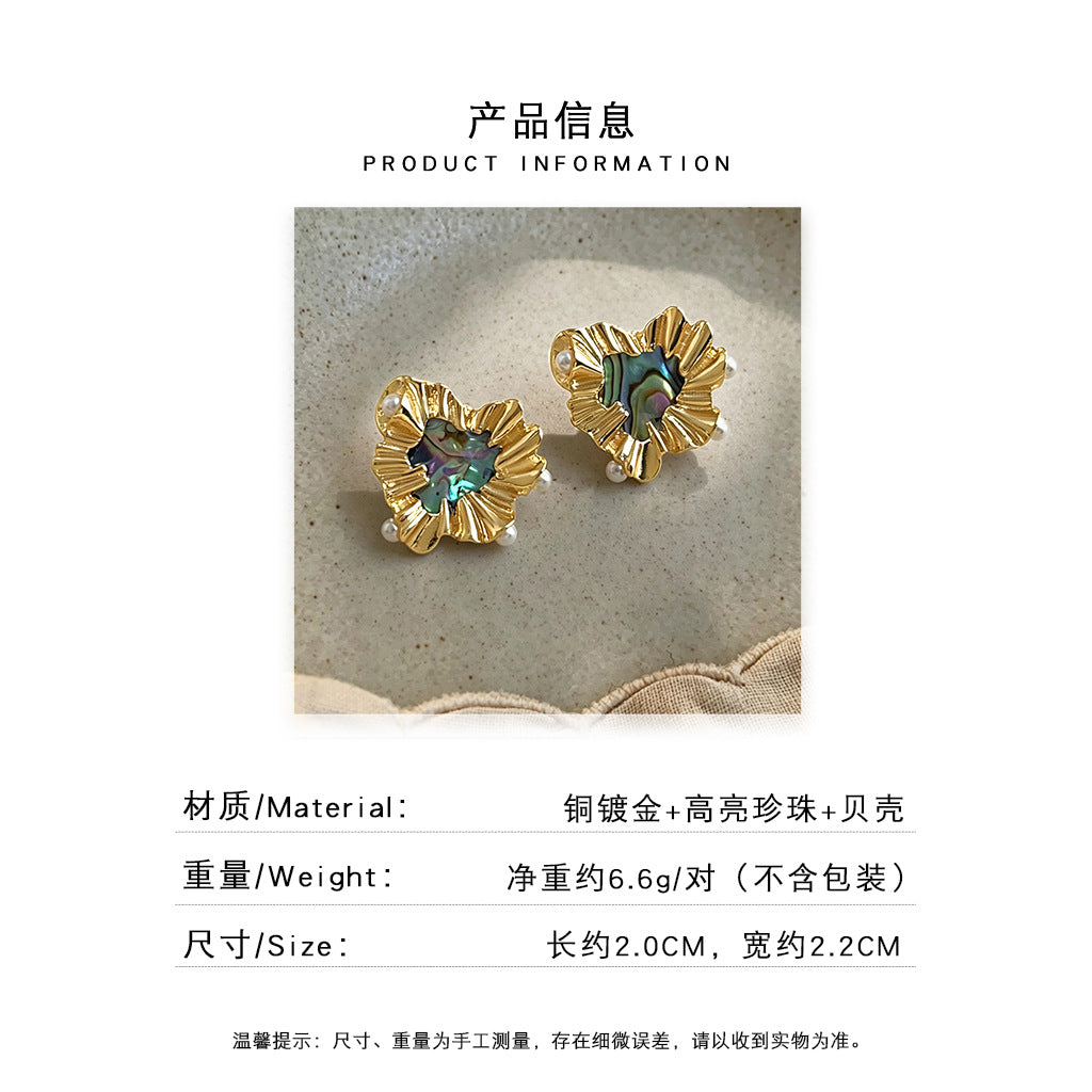 A廠 日韓款復古鮑魚貝殼愛心耳環批發 折扣@洽客服 26.08.W1「4804」