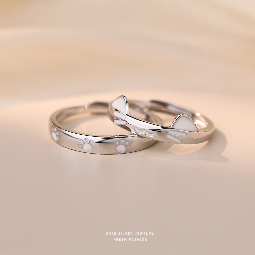 C廠 韓國韓版貓咪情侶S925純銀戒指 批發 折扣@洽客服 25.12.W4「K2452 K2453」