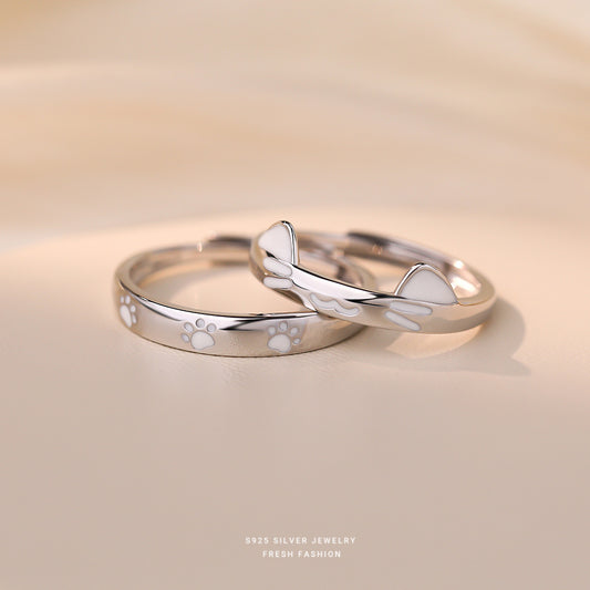 C廠 韓國韓版貓咪情侶S925純銀戒指 批發 折扣@洽客服 25.12.W4「K2452 K2453」