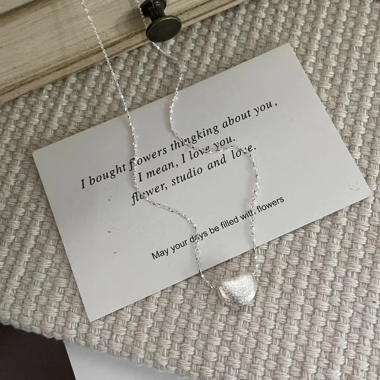 C2廠 韓國韓版拉絲隨形愛心S925純銀項鍊 批發 折扣@洽客服 25.11.W3「SN3416」