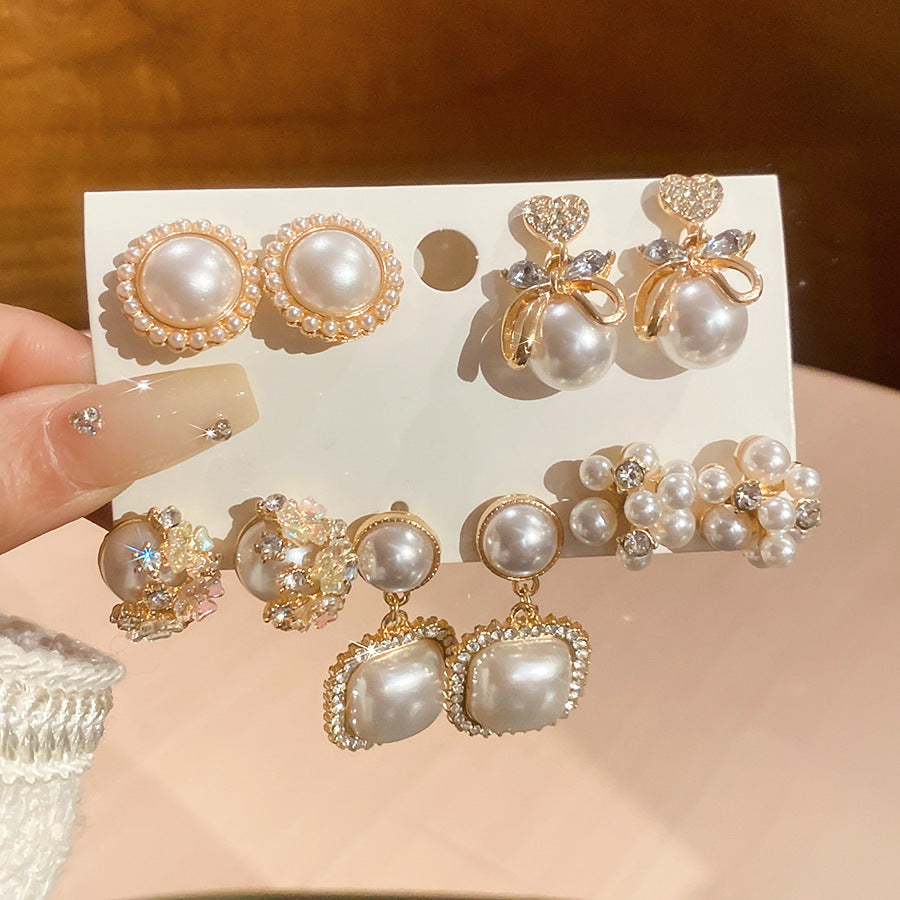 A2廠 韓國韓版【超值套組】滴油蝴蝶花朵珍珠銀針耳環 批發 折扣@洽客服 26.03.W1 「HE30693」