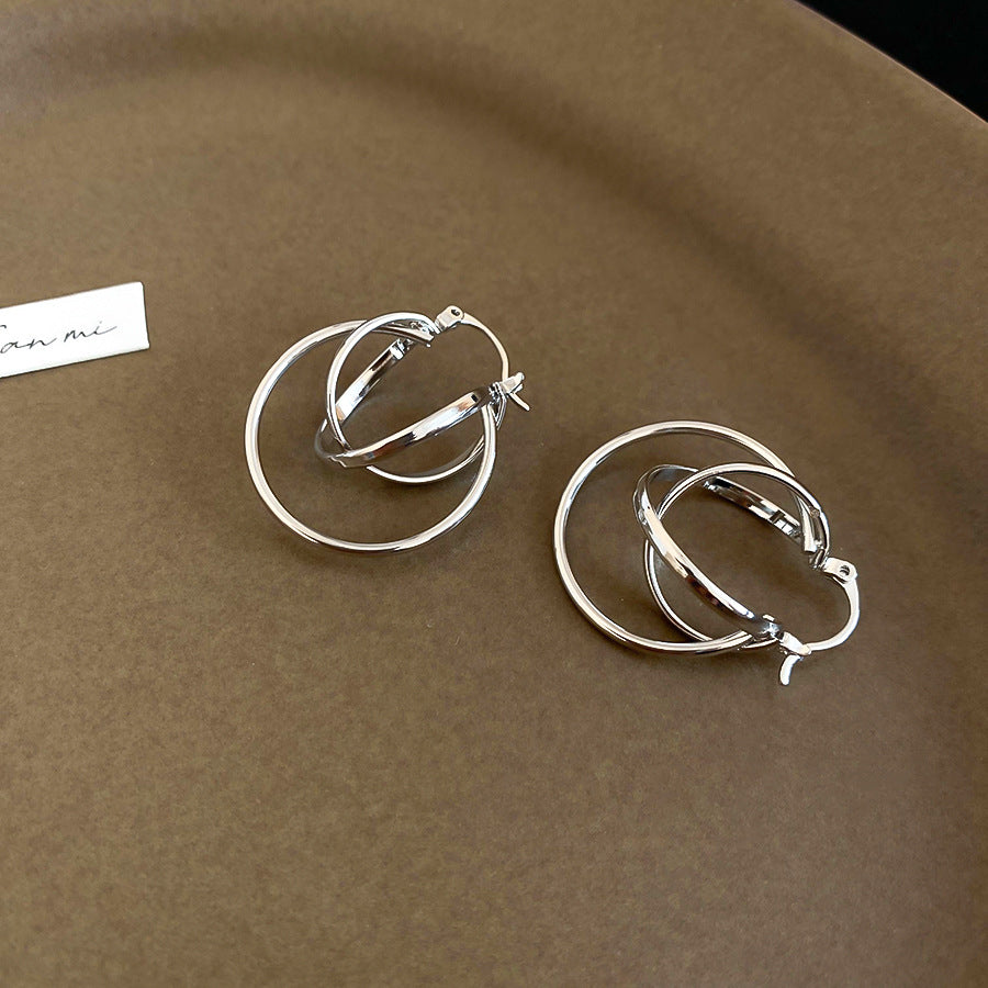 A2廠 韓國韓版獨特設計感圓形鏤空銀針耳環 批發 折扣@洽客服 25.12.W1「HE29403」