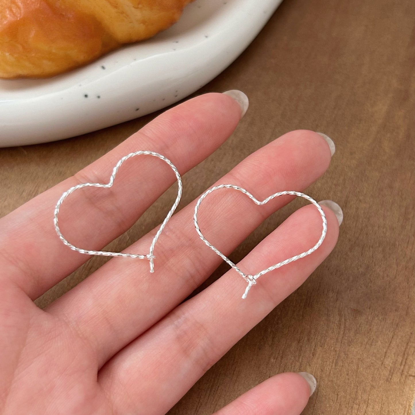C3廠 韓國韓版線條愛心S925純銀耳環 批發 折扣@洽客服 25.11.W1「ES039-1」