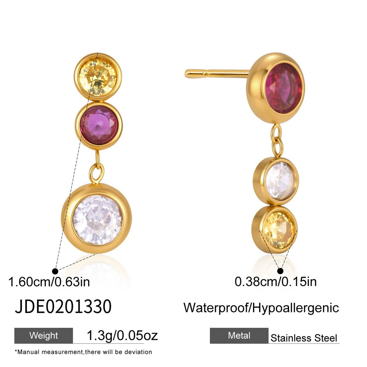 B廠 歐美款  JUDY 鈦鋼鍍18K金耳環26.06.W4「JDE0201330」