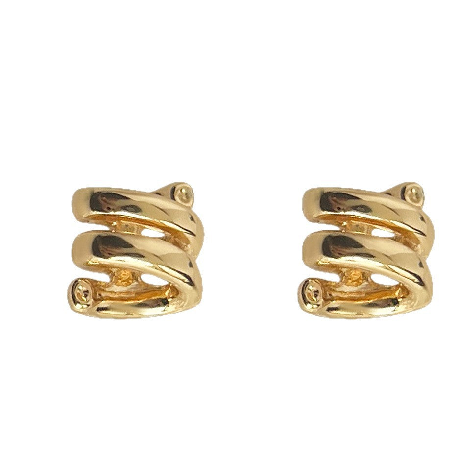 A廠 日韓款多層繞線幾何銀針耳環 批發 折扣@洽客服 25.11.W4「4055」