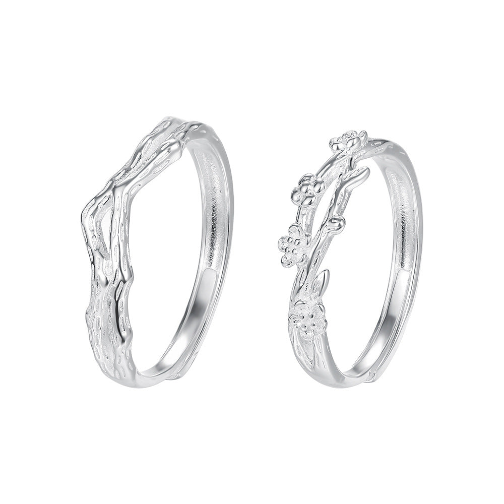 C廠 韓國韓版繁花情侶戒指 批發 折扣@洽客服 24.11.W2S925純銀對戒「K2388 K2389」