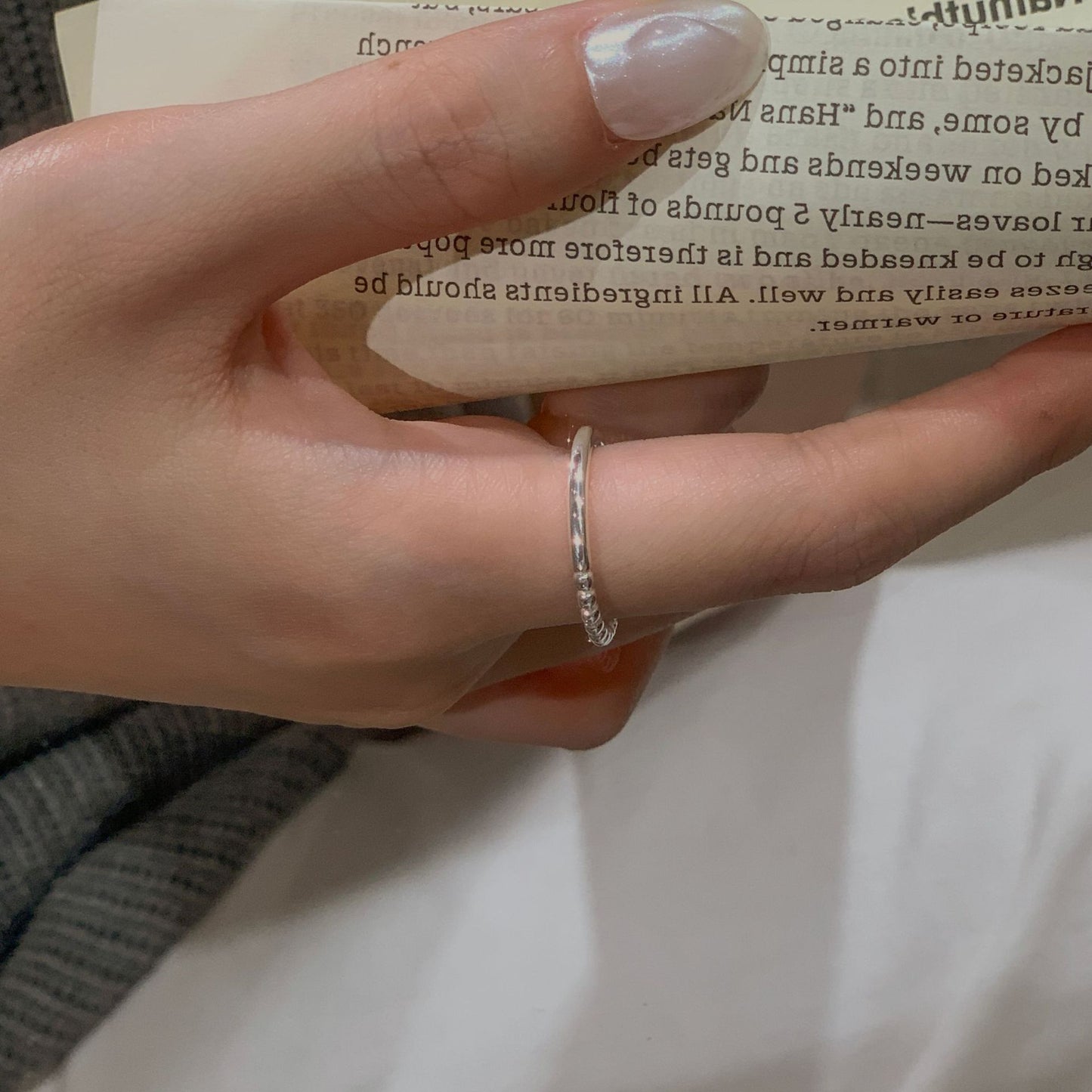 C2廠 韓國韓版圓珠不對稱S925純銀戒指 批發 折扣@洽客服 25.10.W5「SR1418」