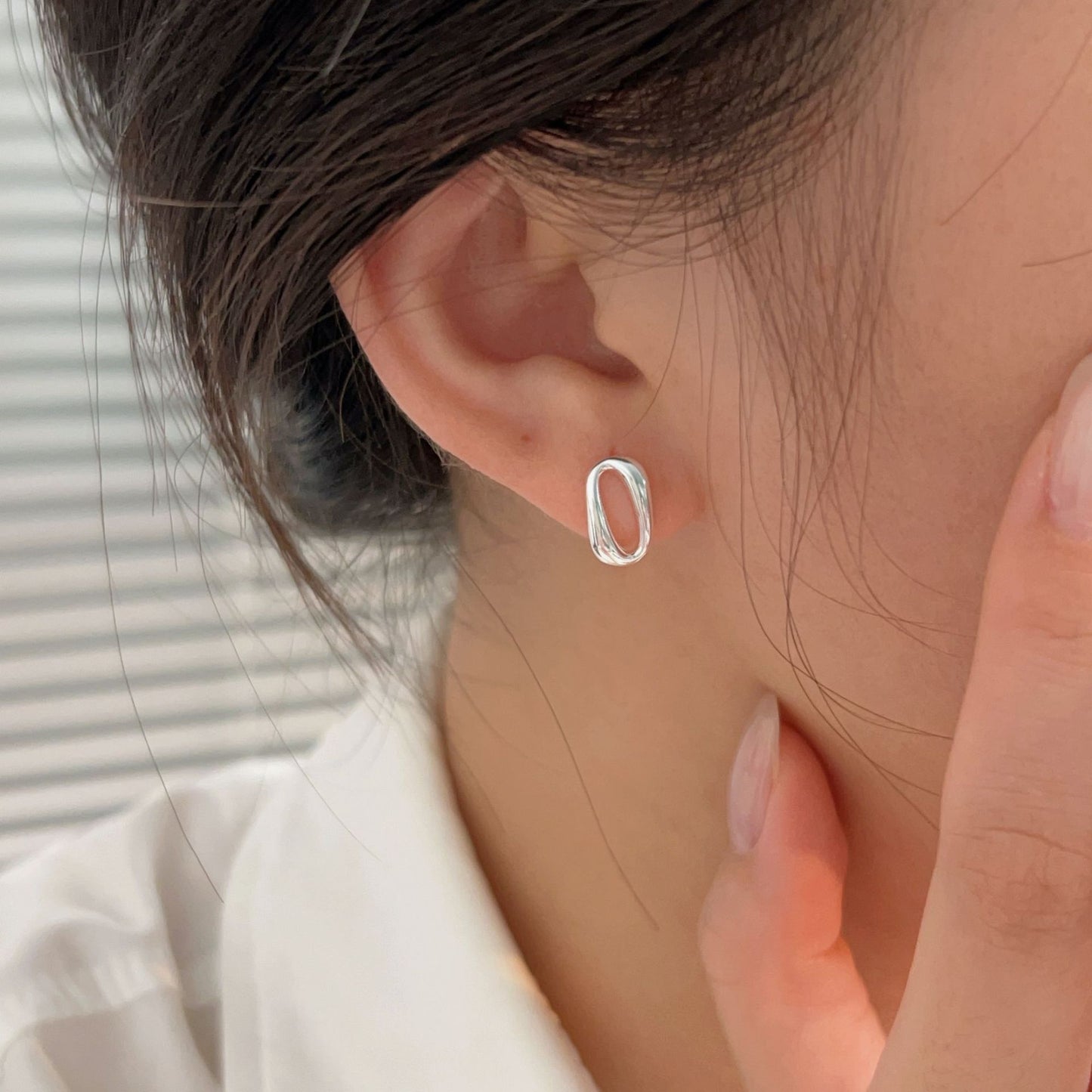 C3廠 韓國韓版幾何鏤空S925純銀耳環 批發 折扣@洽客服 25.12.W2「ES180」