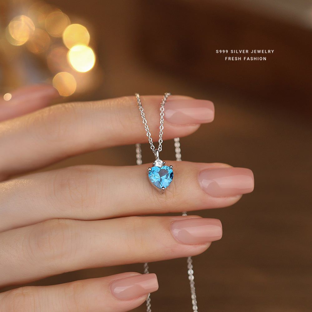 C廠 韓國韓版海洋之心S999純銀項鍊 批發 折扣@洽客服 25.11.W1「A4525」