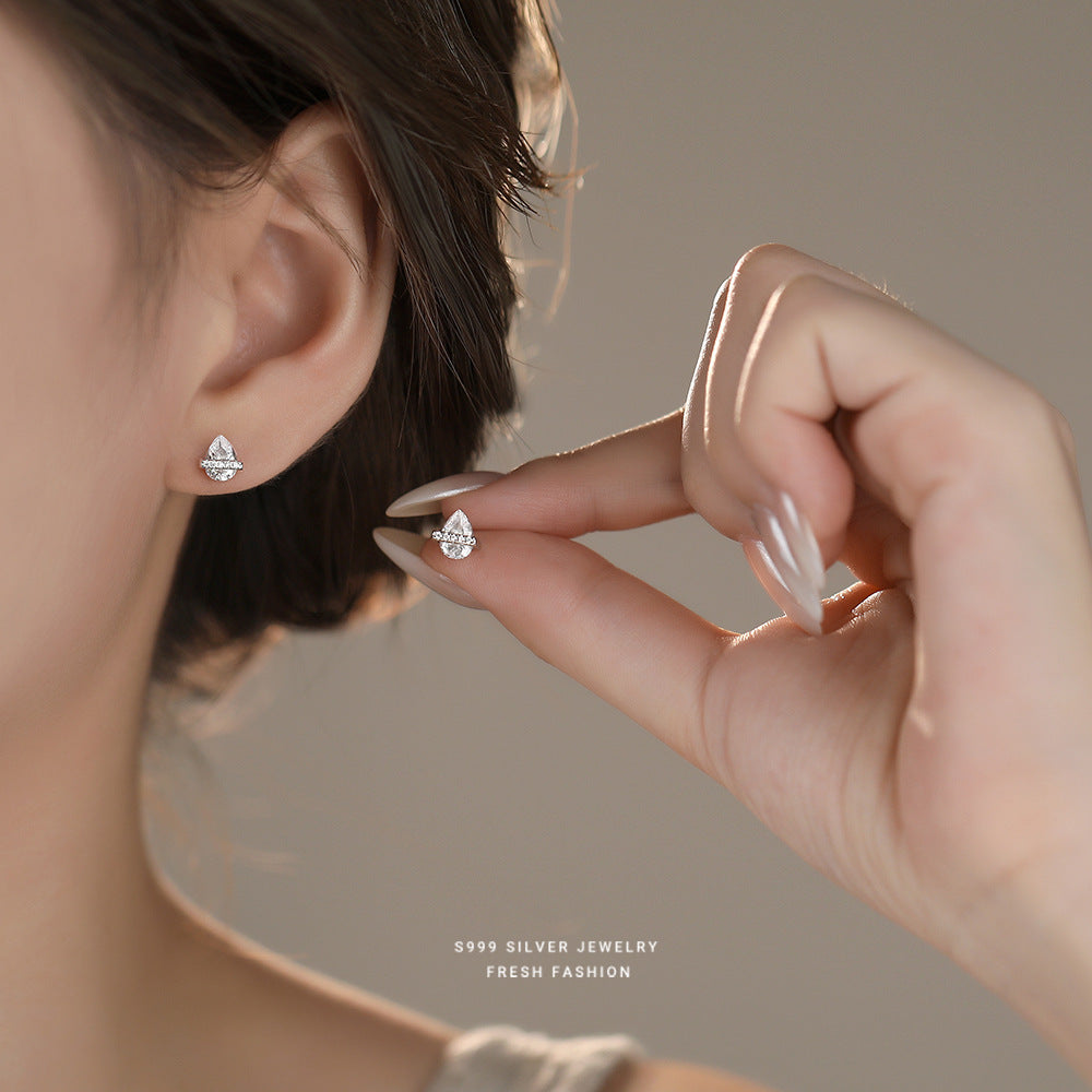 C廠 韓國韓版星環水滴S999純銀耳環 批發 折扣@洽客服 25.11.26「E580」