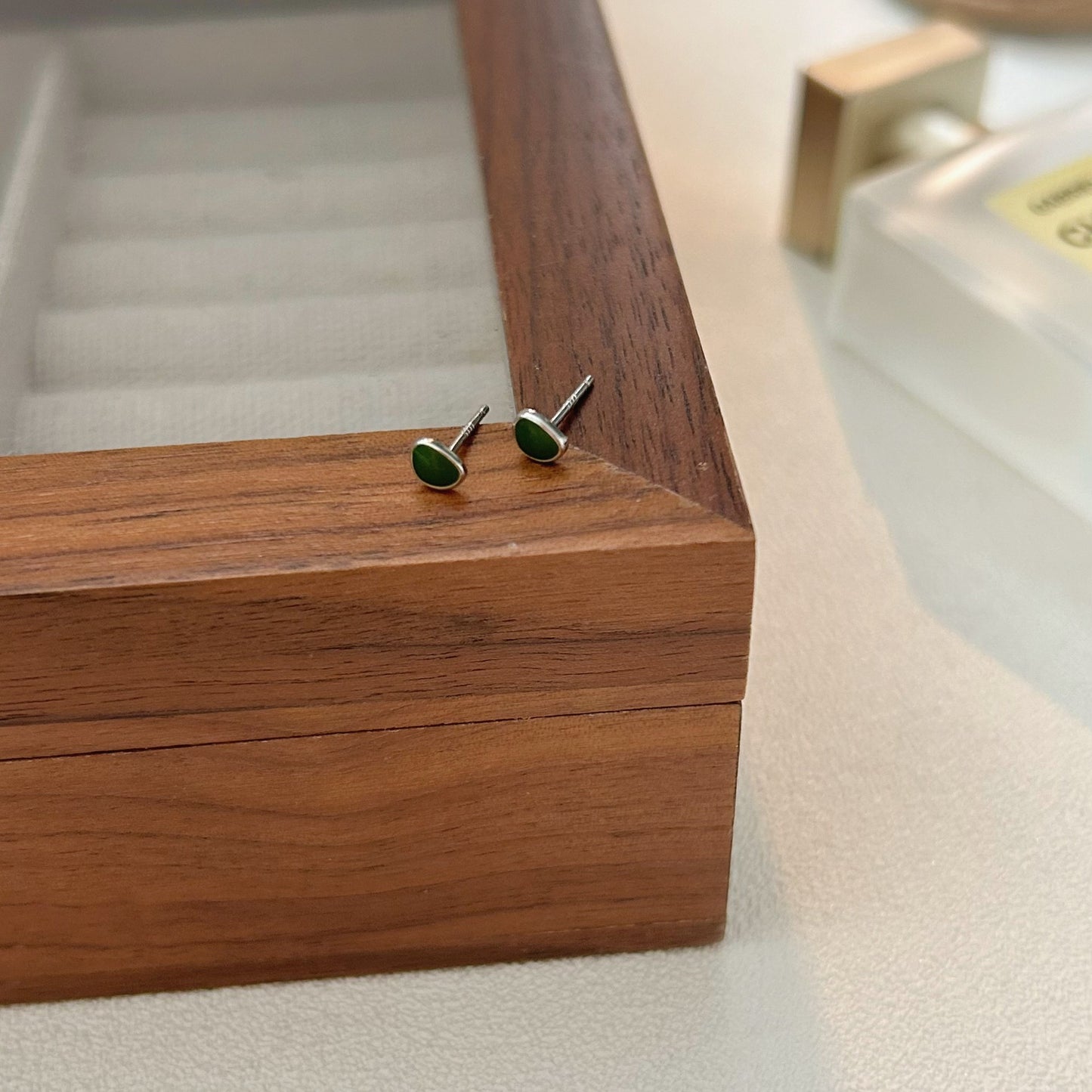 C3廠 韓國韓版酪梨色滴釉S999足銀耳環 批發 折扣@洽客服 25.10.W5「SES102」