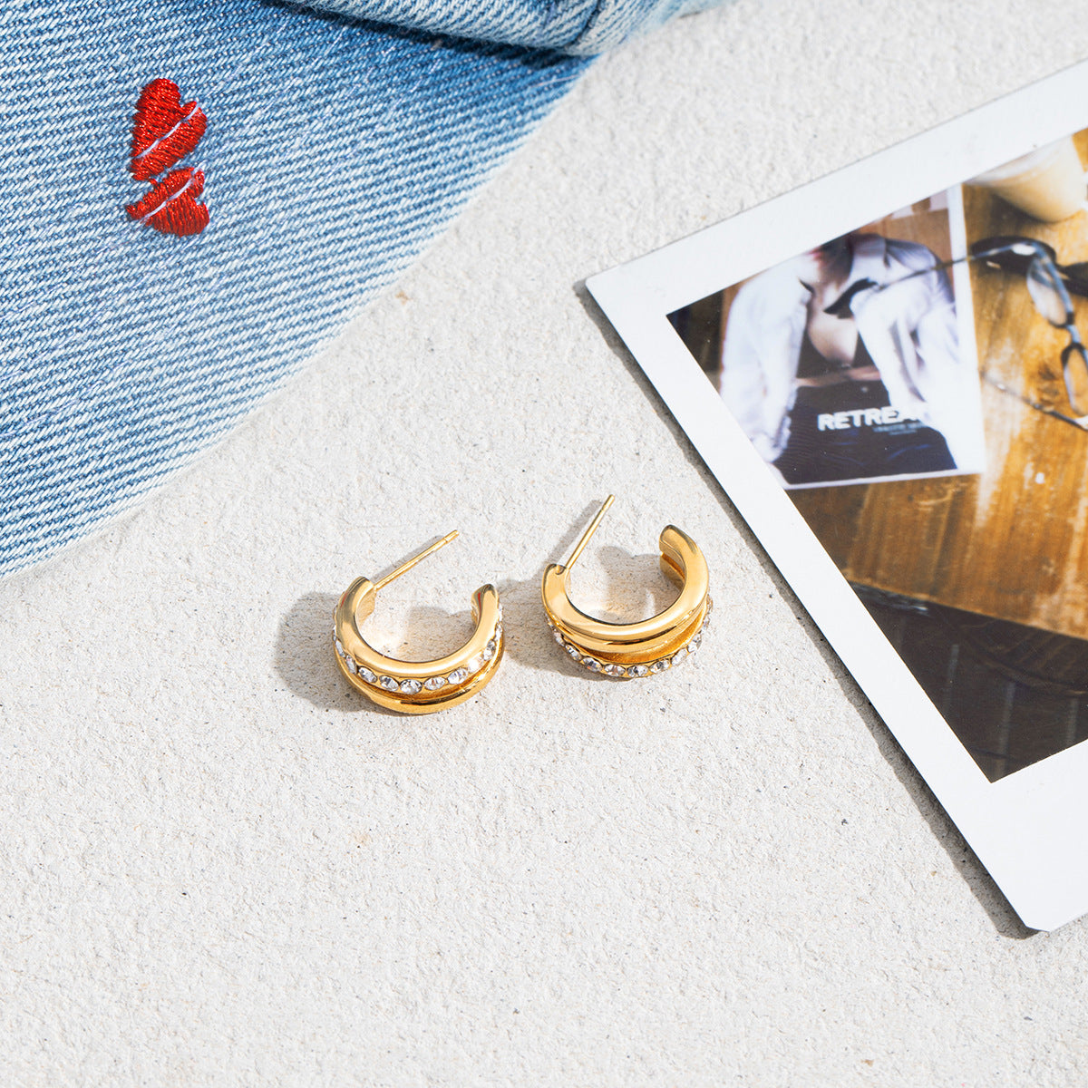 B廠 歐美款 LILY 鈦鋼鍍18K金耳環 批發 折扣@洽客服 25.12.W1「JDE0307045」