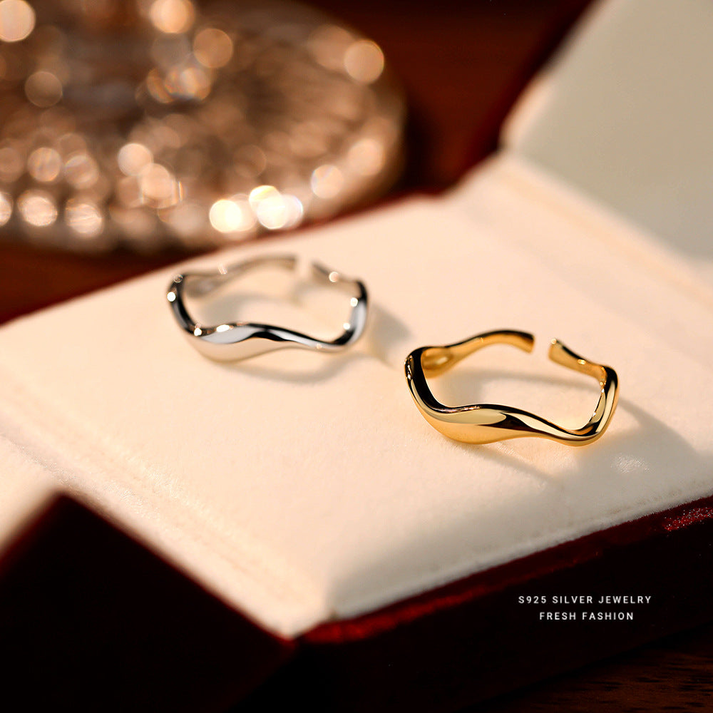 C廠 韓國韓版幾何波浪S925純銀戒指 批發 折扣@洽客服 25.10.W3「YK0018」