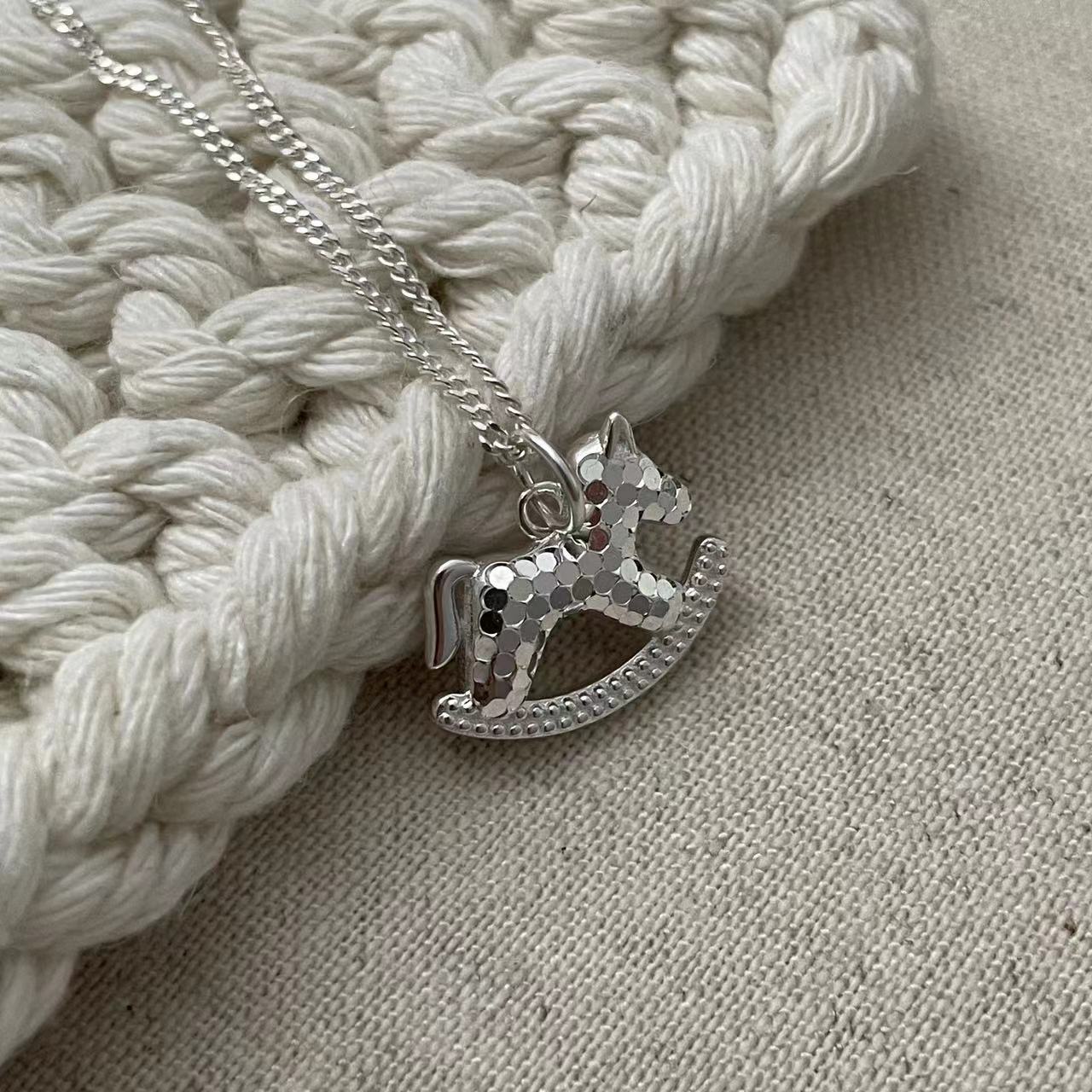 C2廠 韓國韓版復古小木馬S925純銀項鍊 批發 折扣@洽客服 25.11.W1「SN3517」