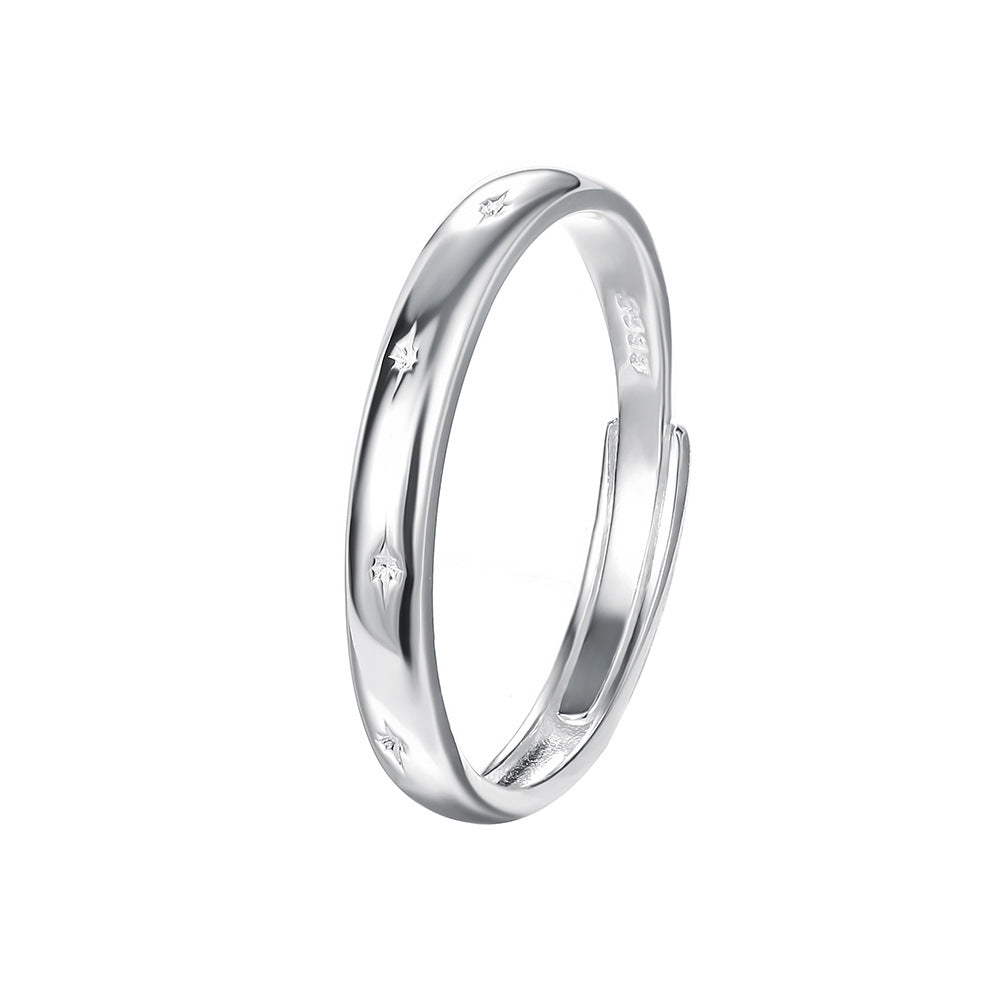 C廠 韓國韓版滿天星情侶S999純銀戒指 批發 折扣@洽客服 25.12.W1「K2429 K2430」