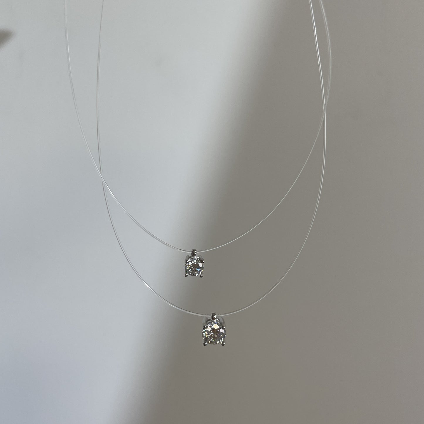 C2廠 韓國韓版璀璨莫桑石透明魚線S925純銀項鍊 批發 折扣@洽客服 25.11.W1「XDQ0454N」