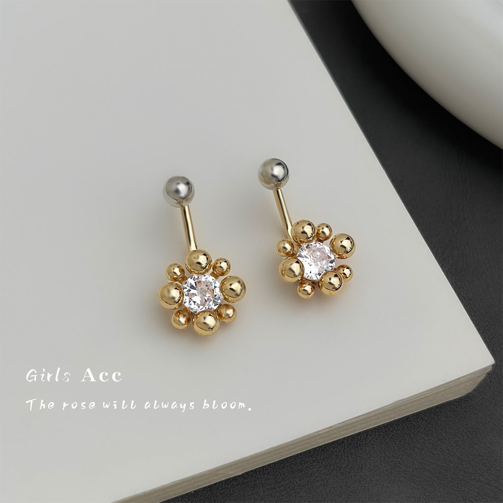 A廠 日韓款一款兩戴花鋯石耳環 批發 折扣@洽客服 26.01.W1「4663」