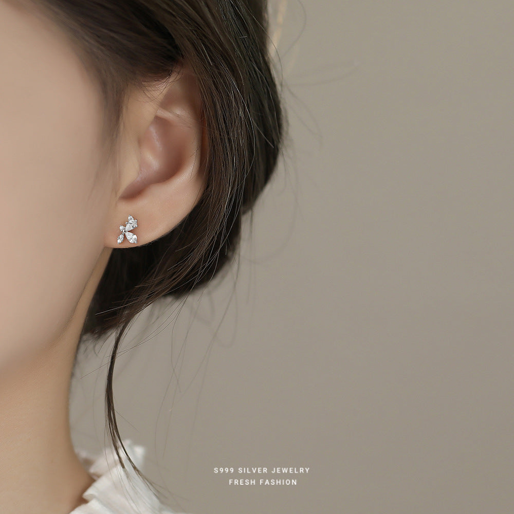 C廠 韓國韓版精緻鋯石蝴蝶S999純銀耳環 批發 折扣@洽客服 25.12. W2「E5875」