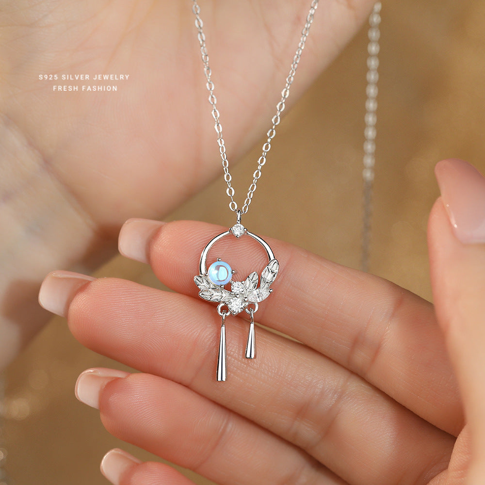 C廠 韓國韓版月光石繁花S925純銀項鍊 批發 折扣@洽客服 25.11.W3「A4598」