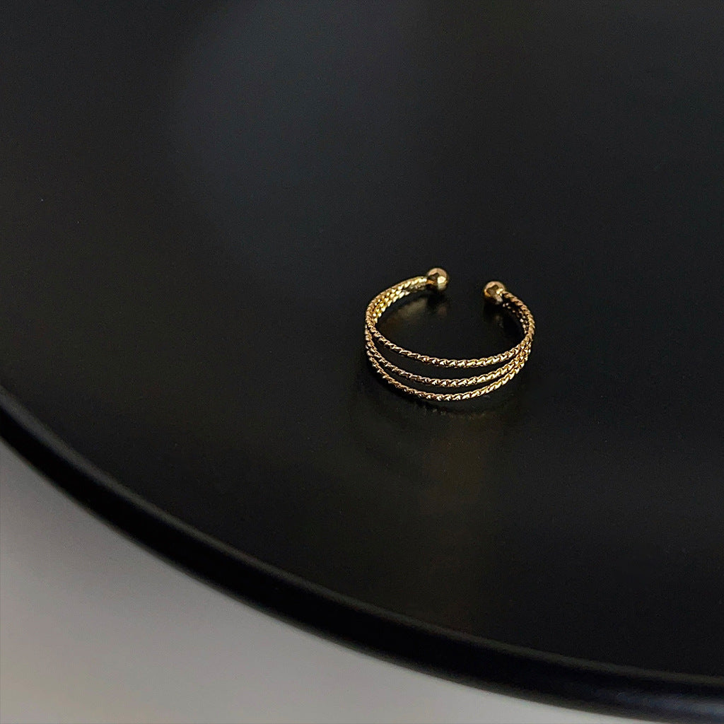 A2廠 日韓款三層素圈銅鍍18K金電鍍戒指 批發 折扣@洽客服 25.12.W1「C-49」