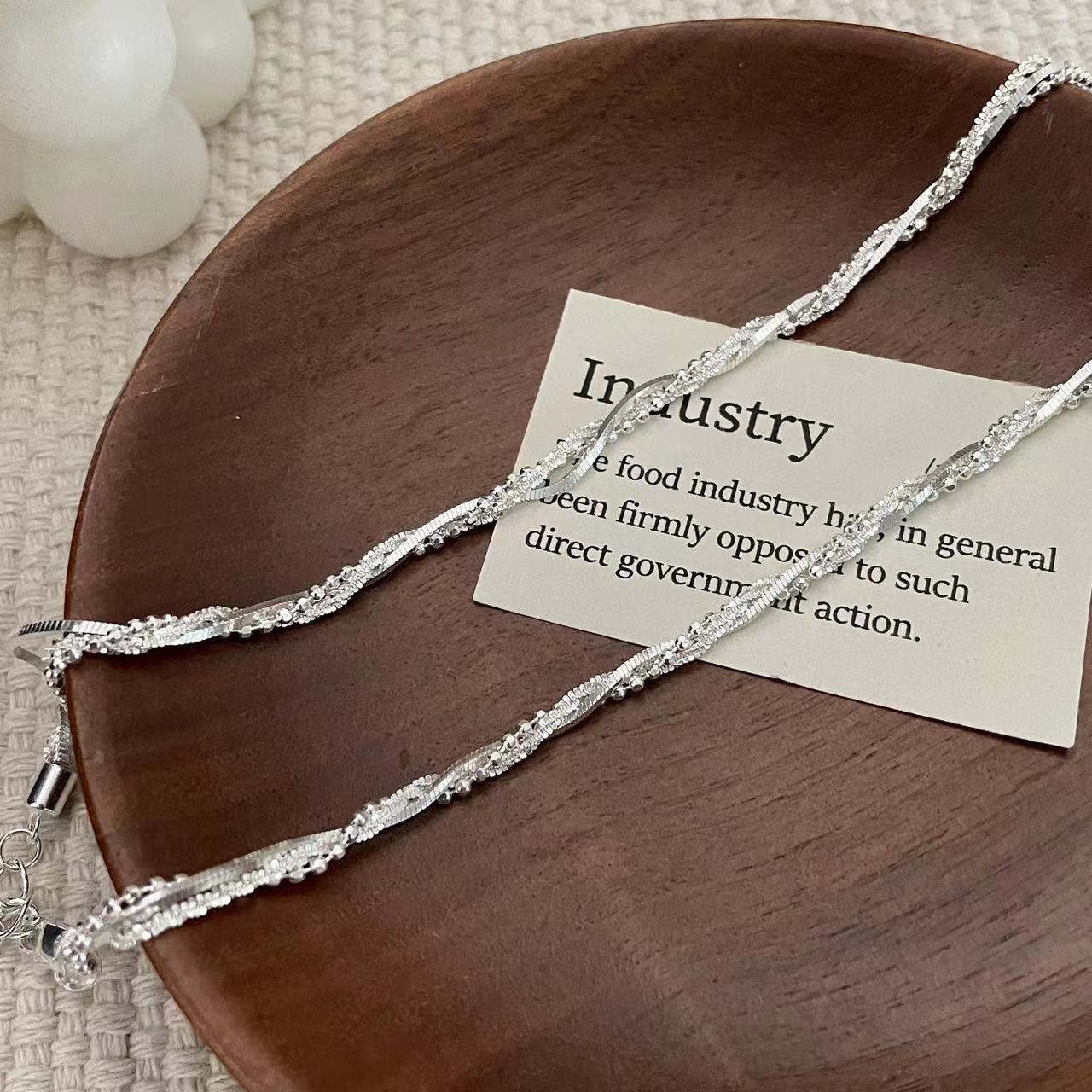 C2廠 韓國韓版重磅三編時尚閃光S925純銀項鍊 批發 折扣@洽客服 25.11.W3「SN3511」