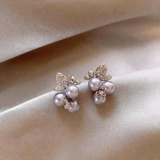 A2廠 韓國韓版鑲鑽花珍珠銀針耳環 批發 折扣@洽客服 25.12.W4「HE29842」