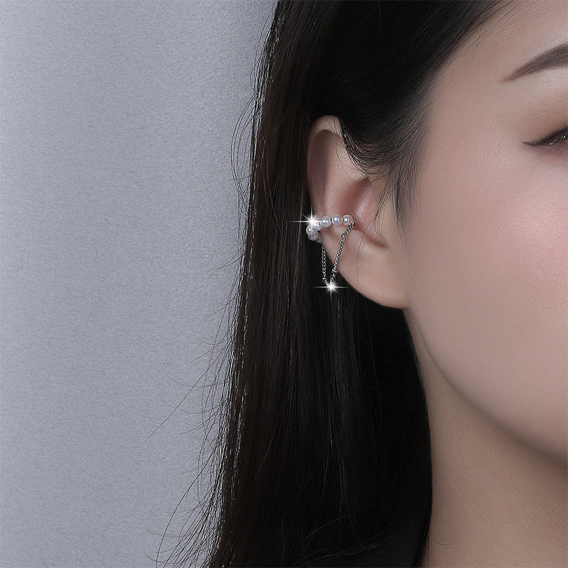 C廠 韓國韓版貝珠S925純銀耳骨夾耳環批發 折扣@洽客服 26.03.W2「E2702」