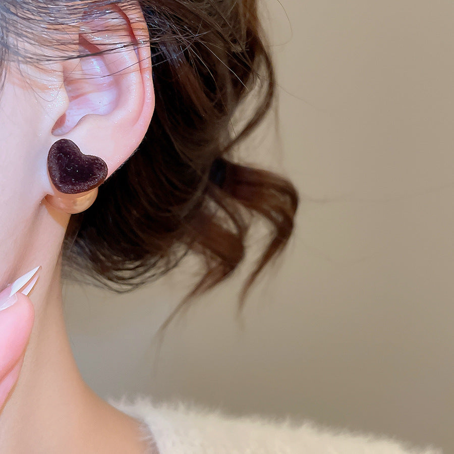 A2廠 韓國韓版植絨愛心珍珠前後搭配銀針耳環 批發 折扣@洽客服 25.12.W3「HE29439」