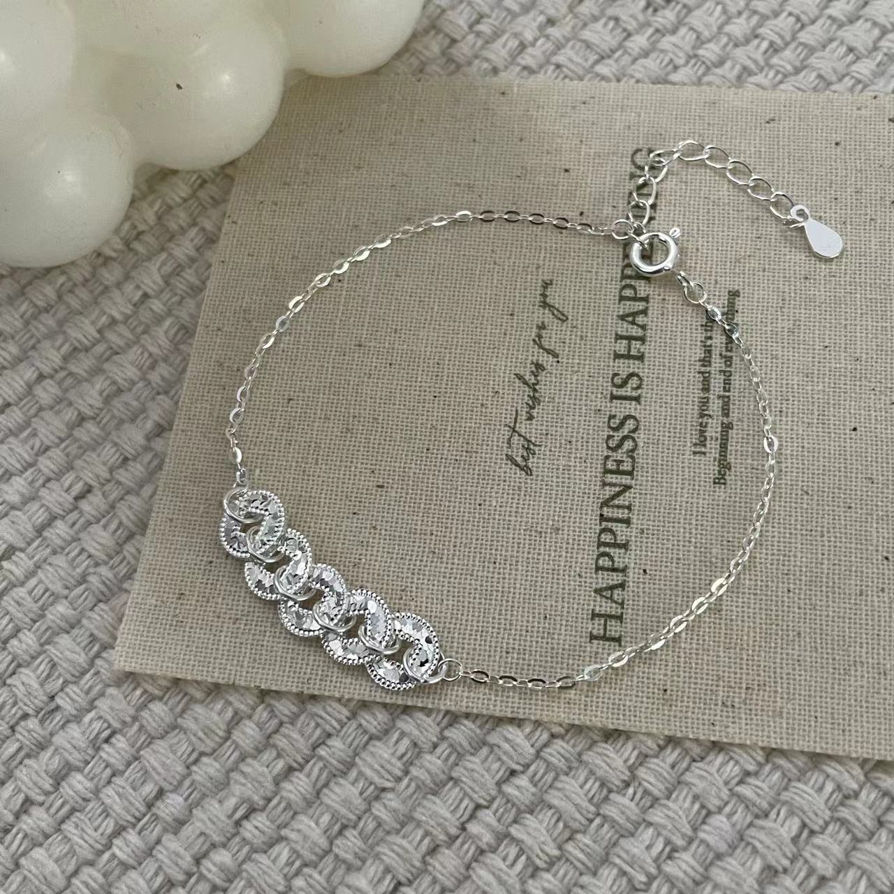 C2廠 韓國韓版閃光銅錢S925純銀手鍊 批發 折扣@洽客服 25.11.W3「SB4160」