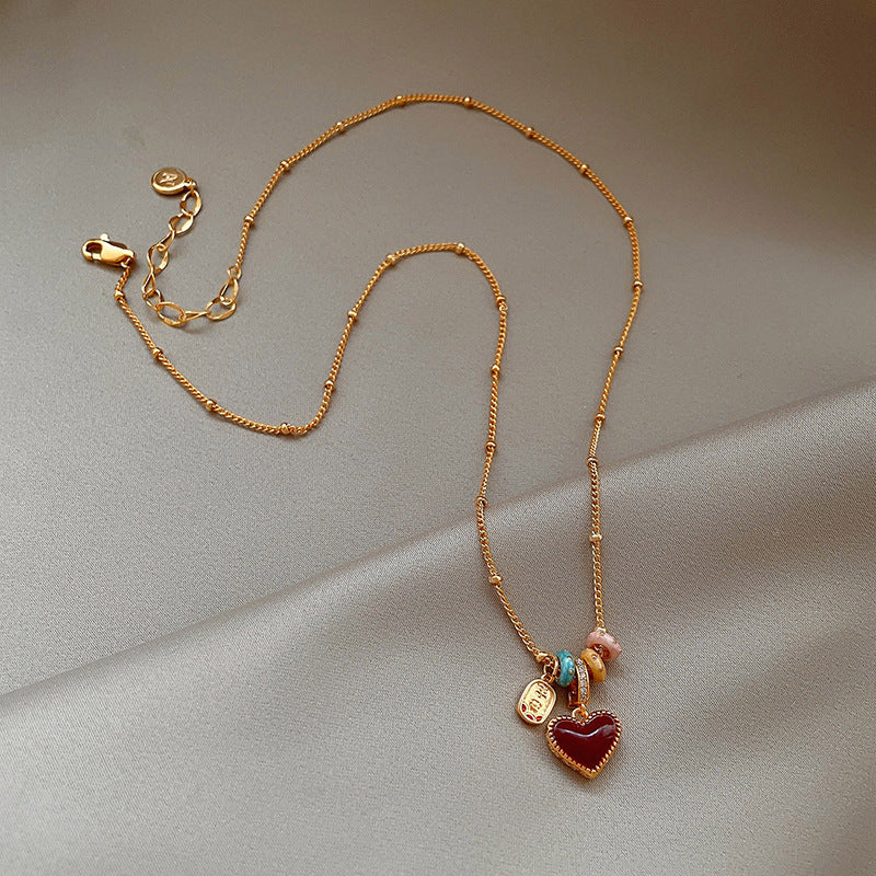 A2廠 韓國韓版滴油貝母愛心電鍍18k真金項鍊 批發 折扣@洽客服 25.12.W2「HN10614-1」