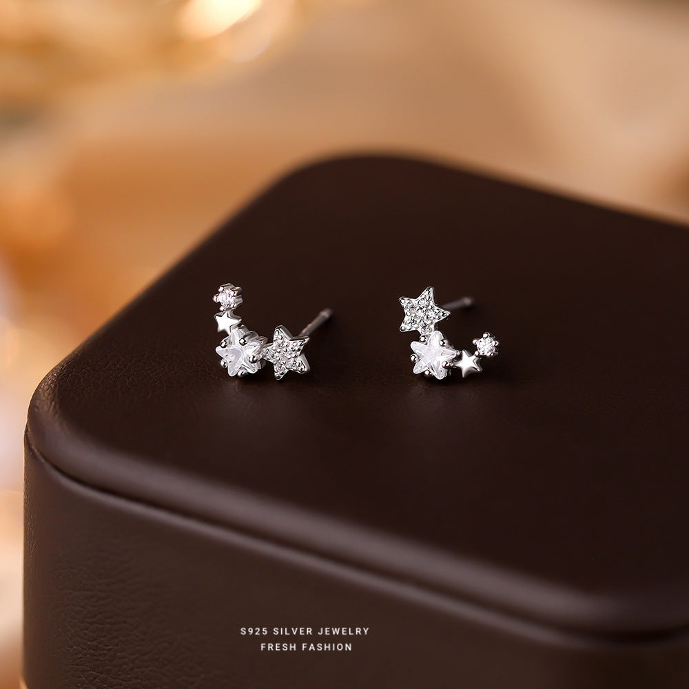 C廠 韓國韓版微笑星星S925純銀耳環 批發 折扣@洽客服 25.11.W1「E5727」
