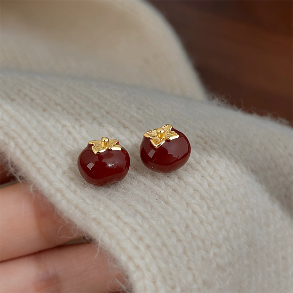 A廠 日韓款柿柿如意銀針耳環批發 折扣@洽客服 26.05.W2「7431」