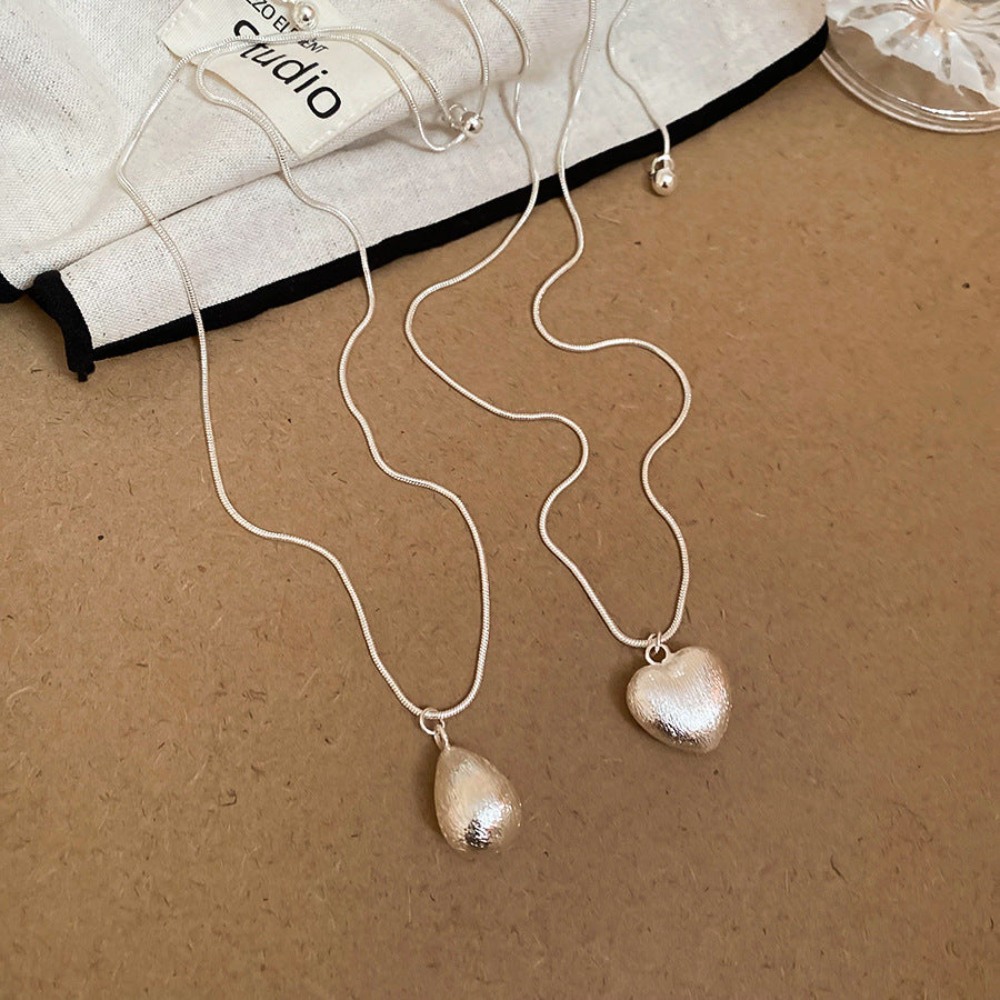 A2廠 韓國韓版拉絲愛心水滴形吊墜項鍊 批發 折扣@洽客服 25.10.W3「WN1642」