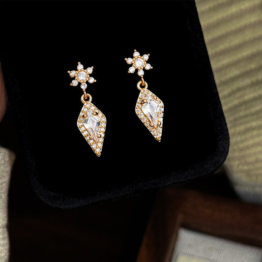 A廠 銅｜韓系款微鑲鋯石雪花銀針耳環 批發 折扣@洽客服 26.02.W3「7079」