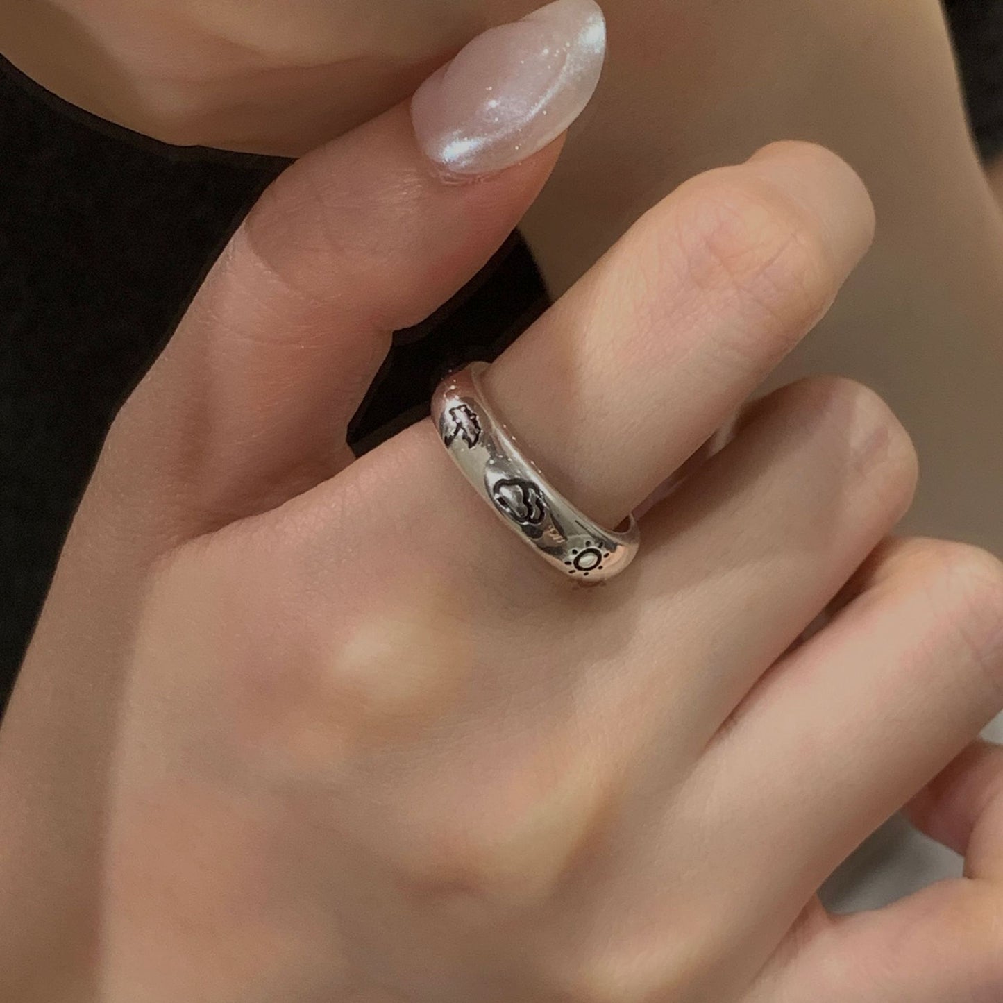 C2廠 韓國韓版塗鴉S925純銀戒指 批發 折扣@洽客服 25.11.W1「SR1436」