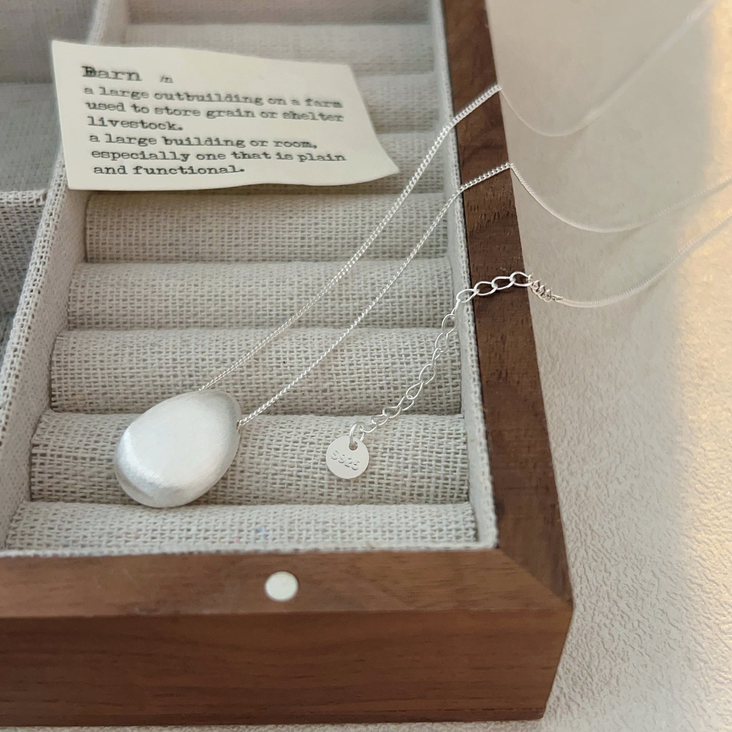 C3廠 韓國韓版S925純銀｜幾何水滴形拉絲項鍊 批發 折扣@洽客服 26.02.W3「HXL274」