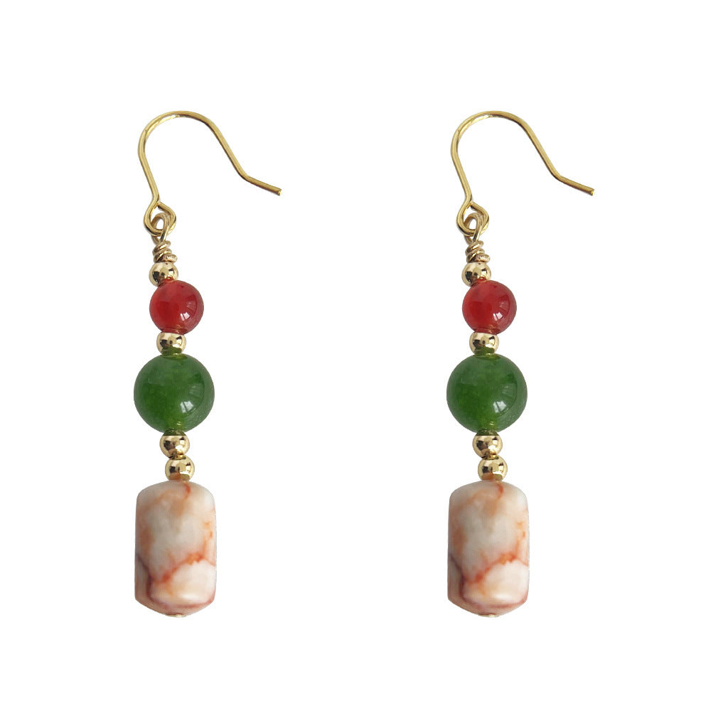 A廠 韓系款紅玉半開~手工款真瑪瑙銀針銀針耳環 批發 折扣@洽客服 25.12.W1「4051」